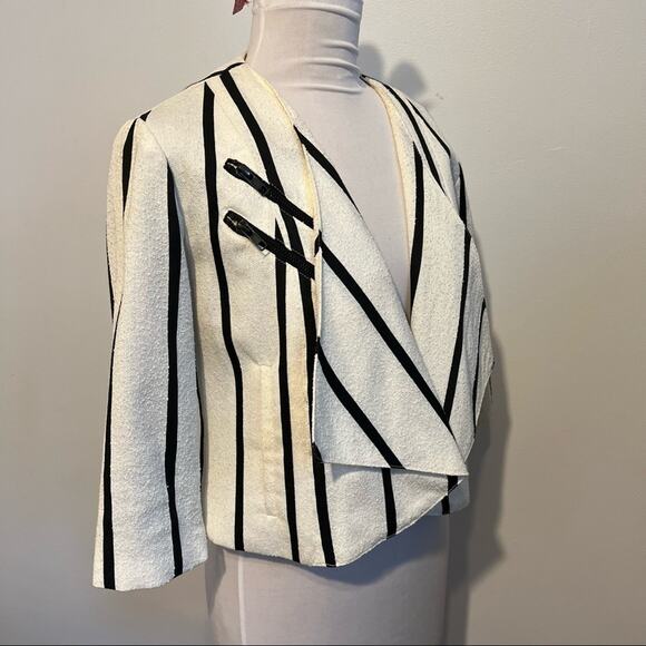 Anthropologie Striped Blazer Black and White Size S - Picture 2 of 4